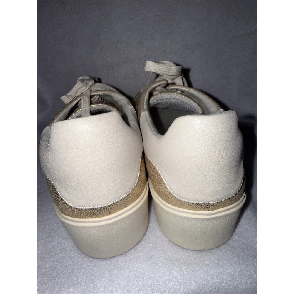 Naturalizer Morrison 2 Shoes Womens Size 9.5 Gold Leather Platform Sneakers EUC